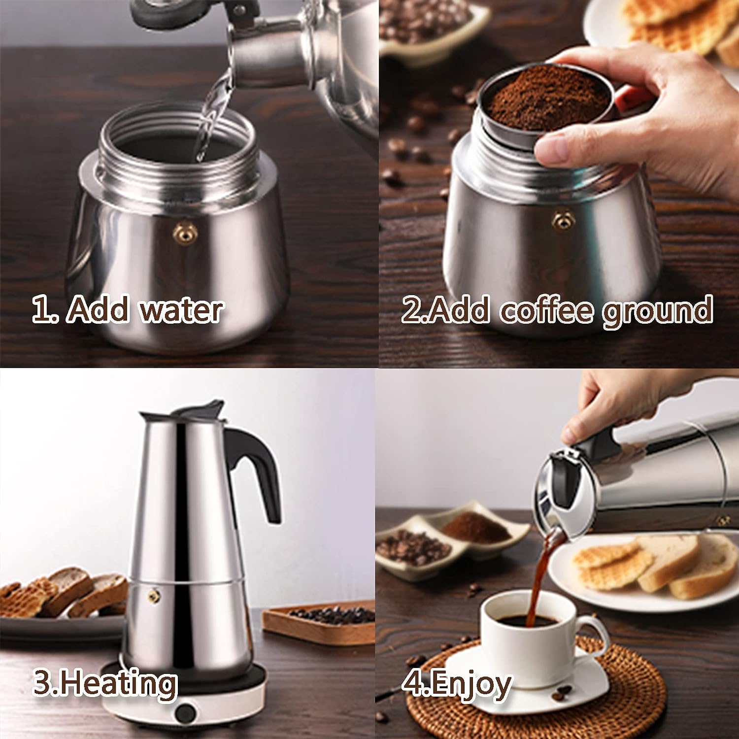 4/6/9 kubki Moka Pot Caffe Mac – Coffee Equipment Accessories recenzja i cena